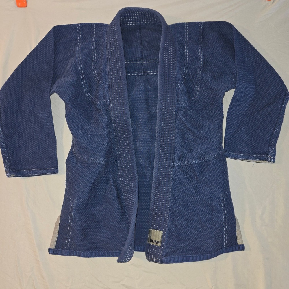 Elite Sports BJJ Gi Jacket Blue Mens Pearl Weave Martial Arts Top